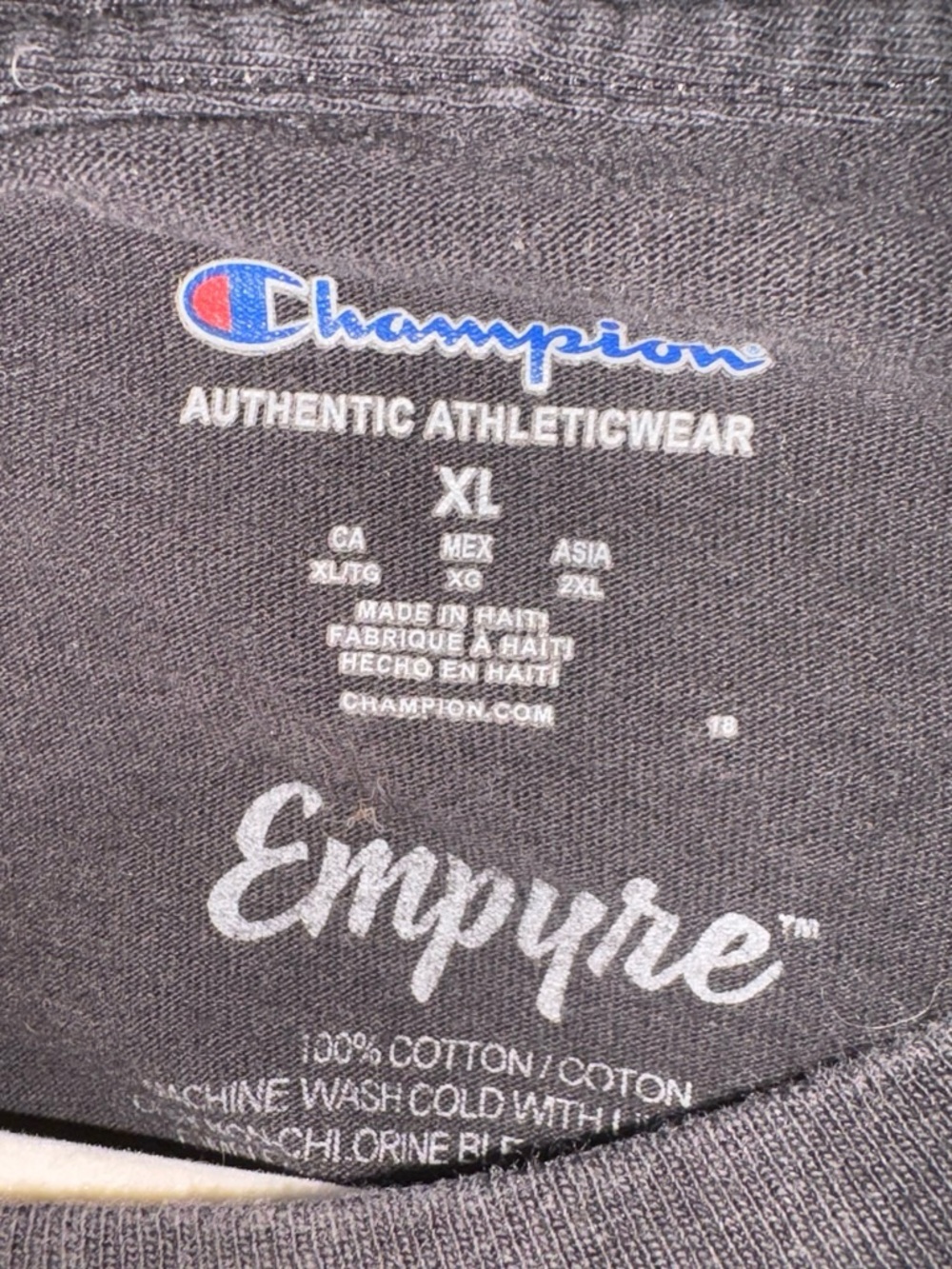 Champion Black Short-Sleeve Tee with Red Floral Chest Graphic - Picture 3 of 5